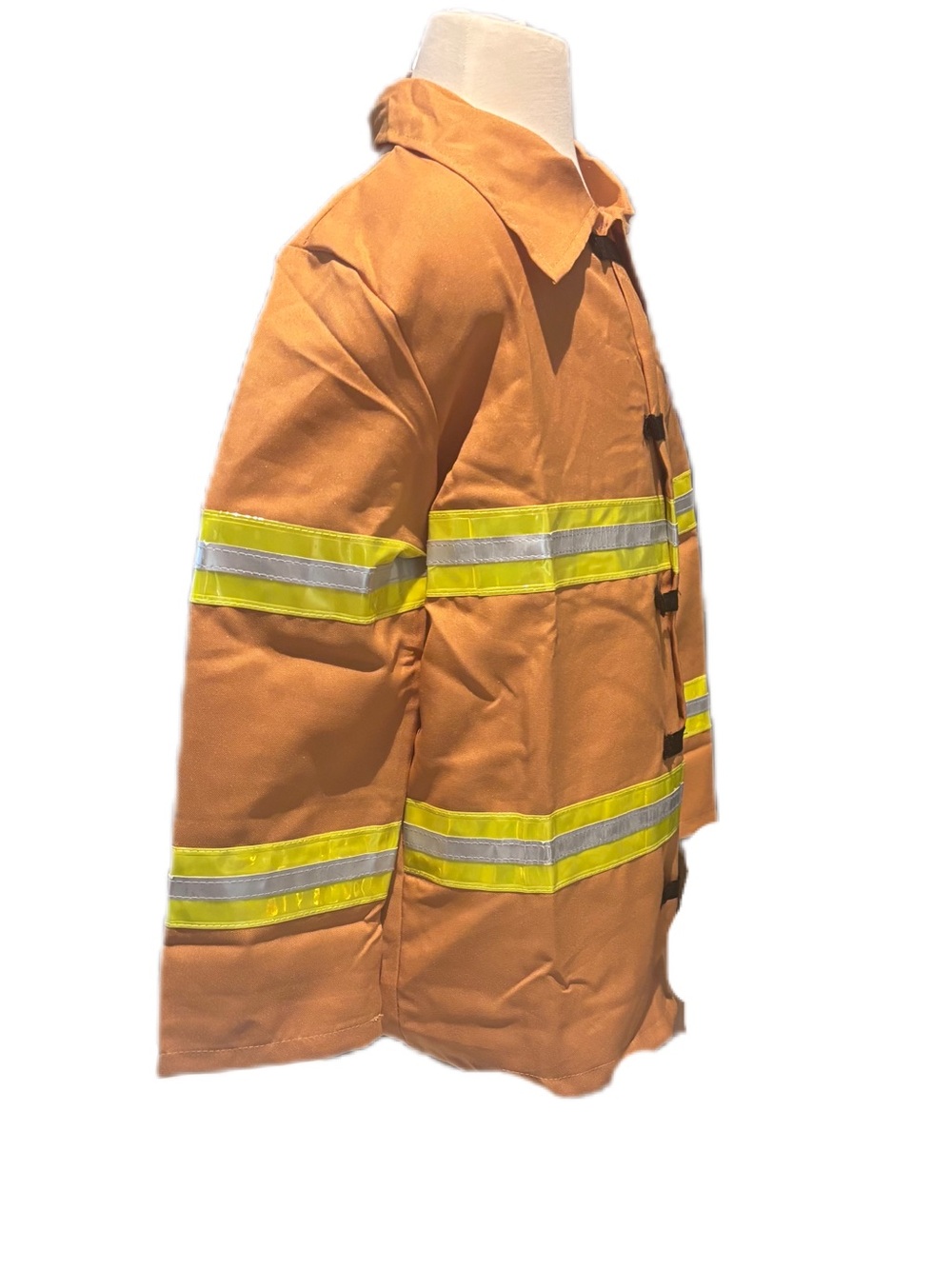 Mustard Yellow Kids Firefighter Costume with Yellow Reflective Stripes - Picture 4 of 15